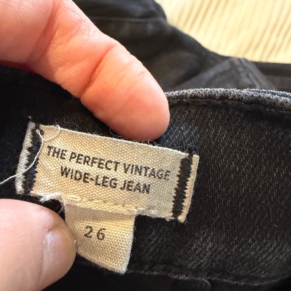 Madewell Black Wash Denim Jeans The Perfect Vintage Wide Leg Super stretch - Picture 6 of 11